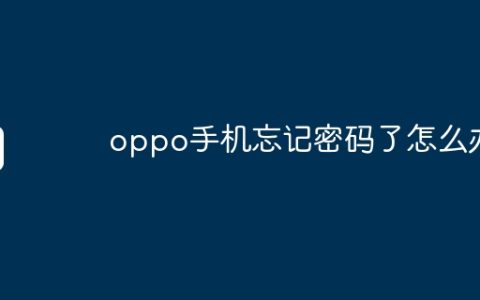 oppo手机忘记密码了怎么办