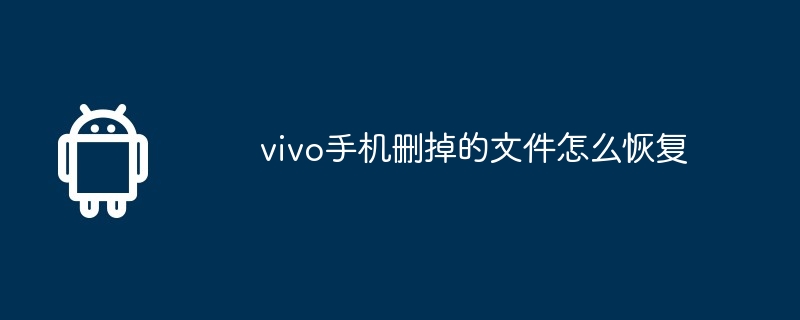 vivo手机删掉的文件怎么恢复