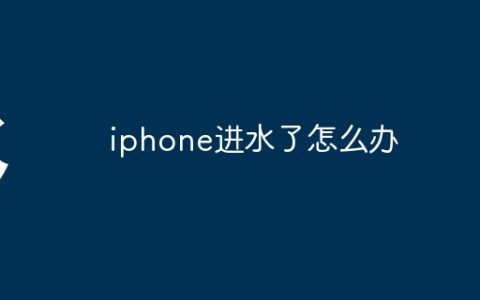 iphone进水了怎么办