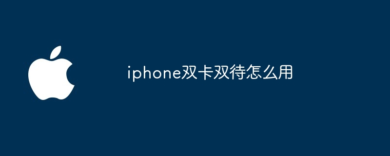 iphone双卡双待怎么用
