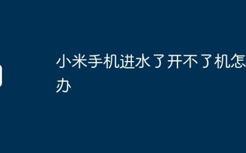 小米手机进水了开不了机怎么办