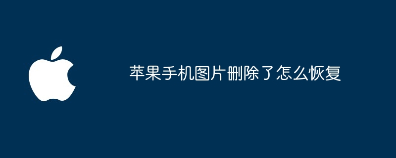 苹果手机图片删除了怎么恢复