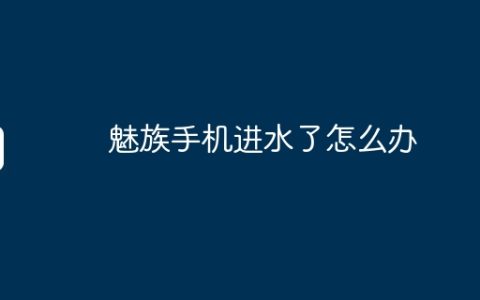 魅族手机进水了怎么办