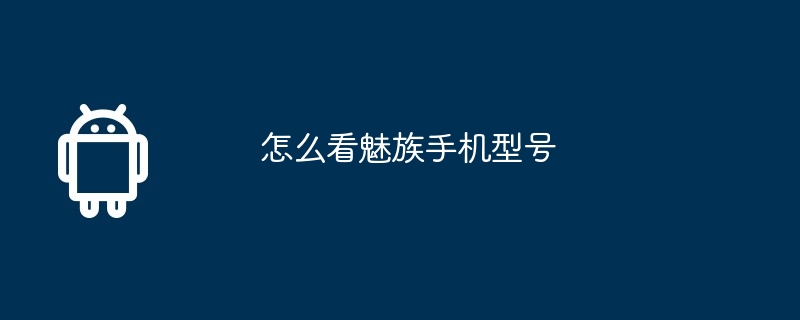 怎么看魅族手机型号