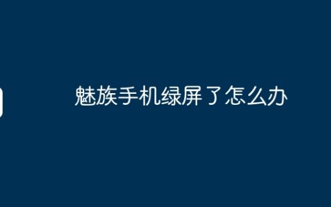 魅族手机绿屏了怎么办