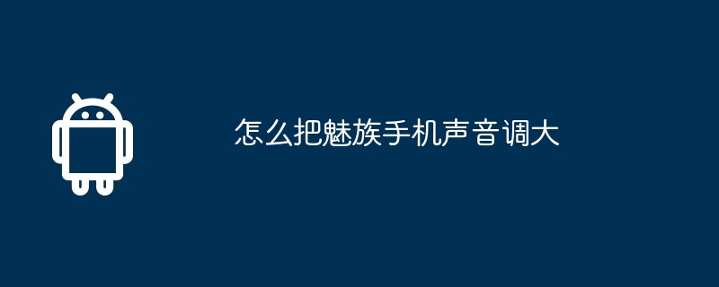 怎么把魅族手机声音调大