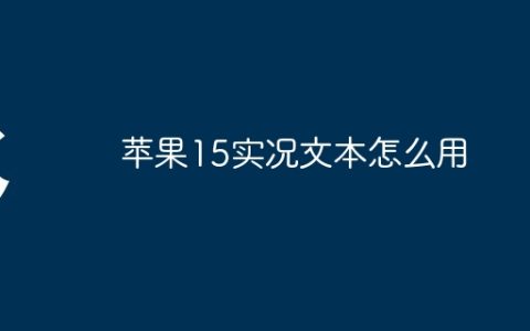 苹果15实况文本怎么用