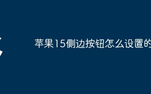 苹果15侧边按钮怎么设置的
