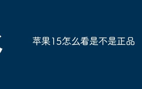 苹果15怎么看是不是正品