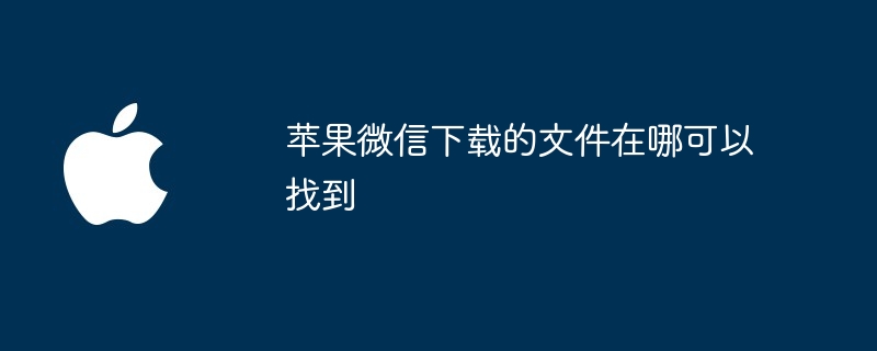 苹果微信下载的文件在哪可以找到