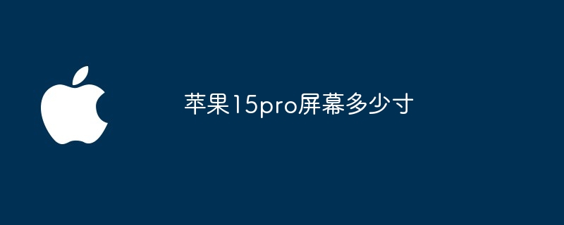 苹果15pro屏幕多少寸