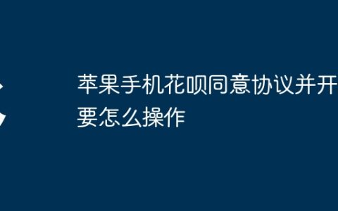 苹果手机花呗同意协议并开通要怎么操作