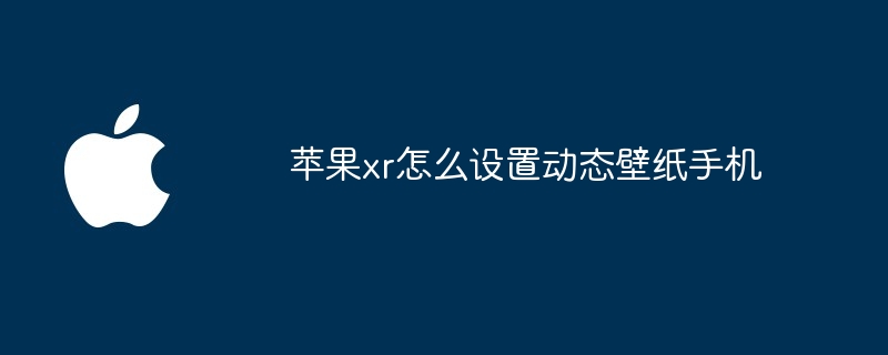 苹果xr怎么设置动态壁纸手机