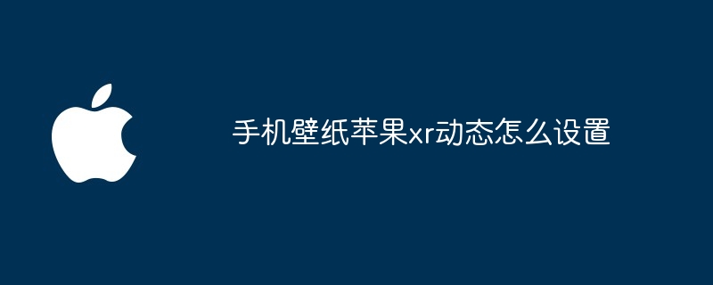 手机壁纸苹果xr动态怎么设置