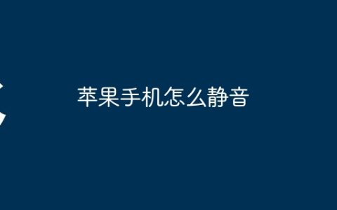 苹果手机怎么静音