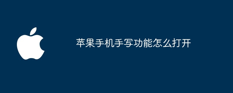 苹果手机手写功能怎么打开