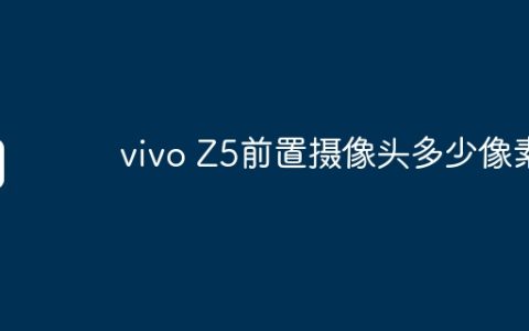 vivo Z5前置摄像头多少像素