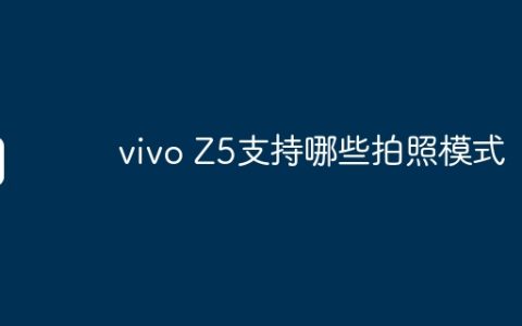 vivo Z5支持哪些拍照模式