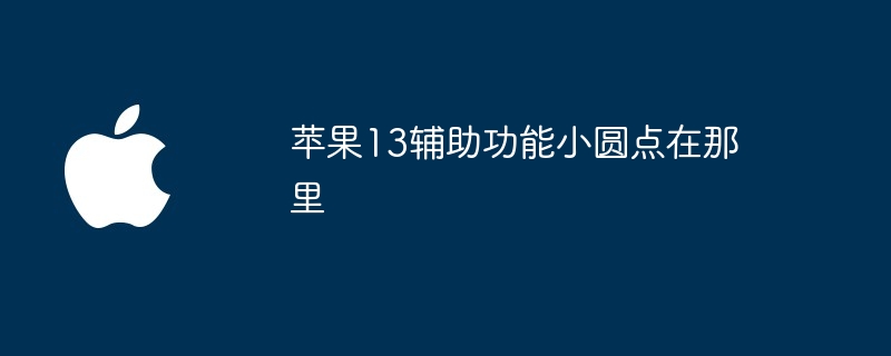 苹果13辅助功能小圆点在那里