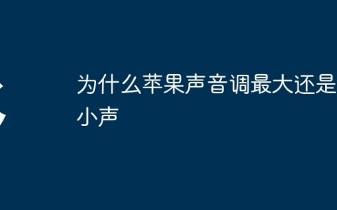 为什么苹果声音调最大还是很小声