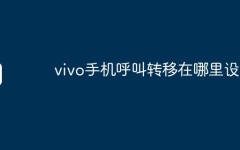 vivo手机呼叫转移在哪里设置
