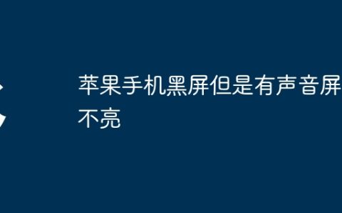 苹果手机黑屏但是有声音屏幕不亮