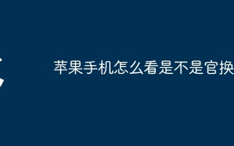 苹果手机怎么看是不是官换机