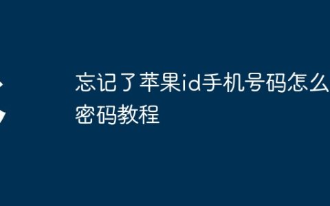 忘记了苹果id手机号码怎么改密码教程