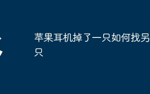 苹果耳机掉了一只如何找另一只