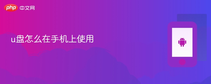u盘怎么在手机上使用 手机怎么连接u盘 - php中文网