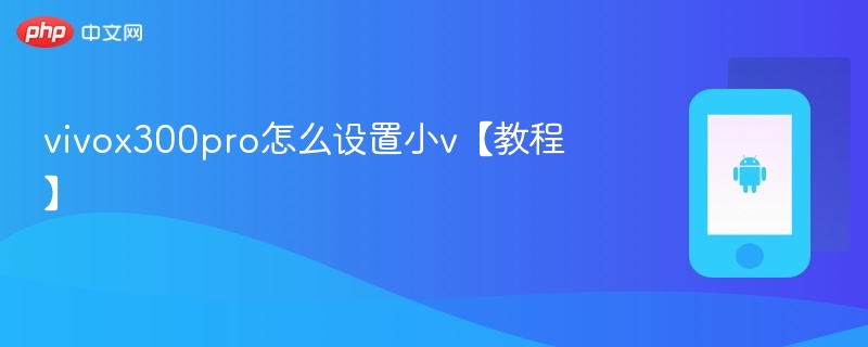 vivox300pro怎么设置小v【教程】 - php中文网