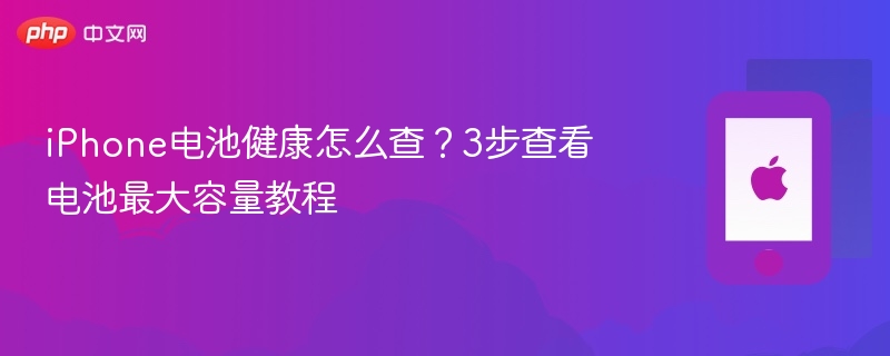 iphone电池健康怎么查？3步查看电池最大容量教程 - php中文网
