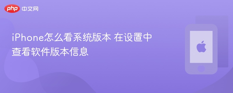 iphone怎么看系统版本 在设置中查看软件版本信息 - php中文网