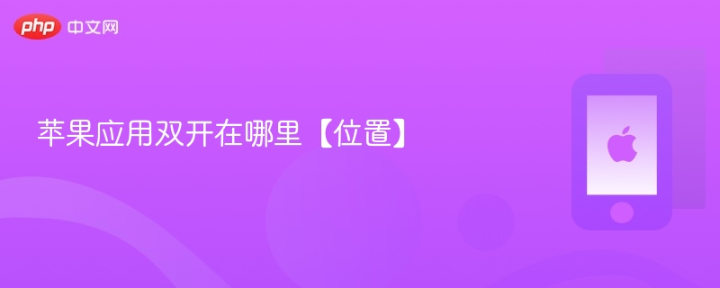 苹果应用双开在哪里【位置】 - php中文网
