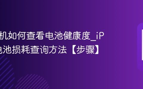 苹果手机如何查看电池健康度?iPhone电池损耗查询方法【步骤】