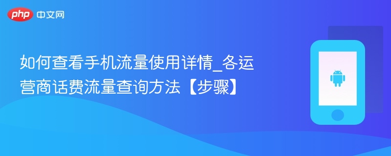 如何查看手机流量使用详情_各运营商话费流量查询方法【步骤】 - php中文网