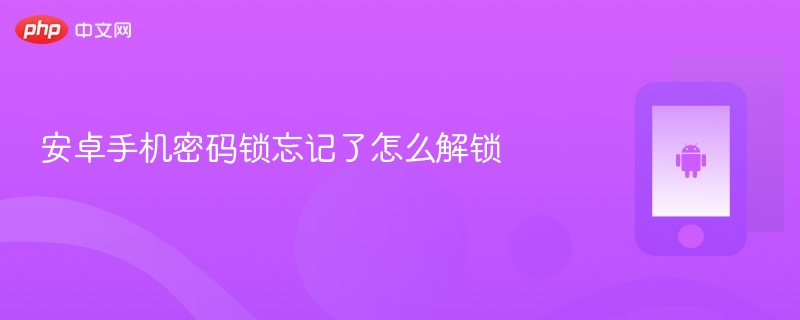 安卓手机密码锁忘记了怎么解锁 - php中文网