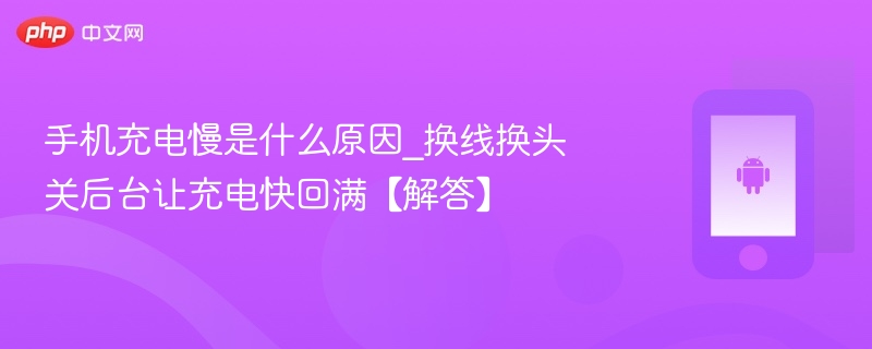 手机充电慢是什么原因_换线换头关后台让充电快回满【解答】 - php中文网