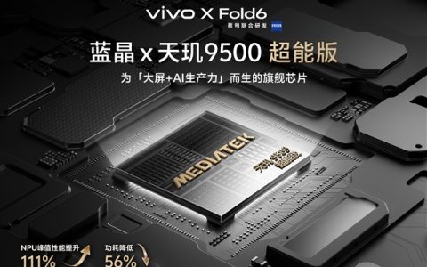 为折叠屏+AI而生！vivo X Fold6首发蓝晶x天玑9500超能版