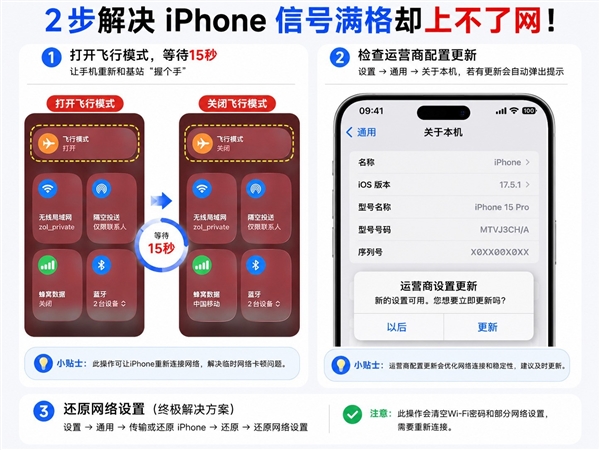 iPhone信号满格却上不了网:问题可能就出在这里