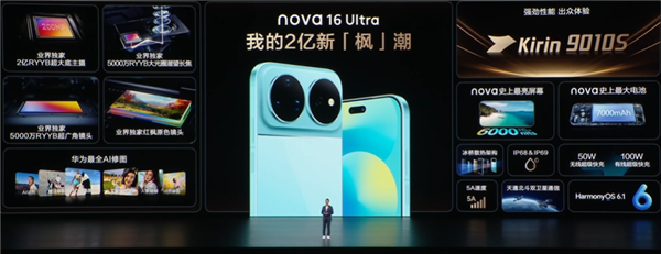 麒麟9系加持最强nova！华为nova 16 Ultra发布：4699元起