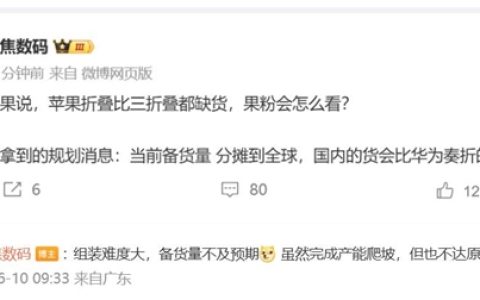 苹果iPhone Ultra备货量比华为三折叠还少：拼手速时刻到了