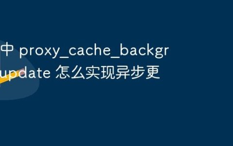 Nginx 中 proxy?cache?background?update 怎么实现异步更新