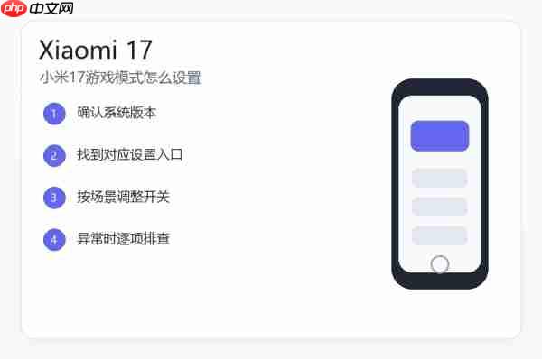 小米17游戏模式怎么设置？游戏加速和通知免打扰教程