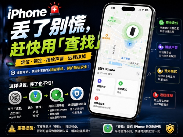 苹果没告诉你iPhone丢了怎么办：这功能一定提前打开