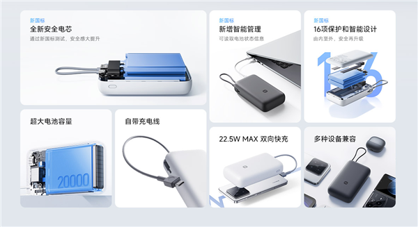 149元 小米首款新国标移动电源开售：20000mAh 针刺不起火、不爆炸