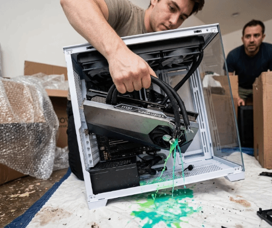 水冷管被当作把手：万元旗舰RTX 4090当场报废！